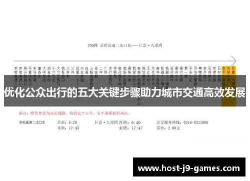 优化公众出行的五大关键步骤助力城市交通高效发展