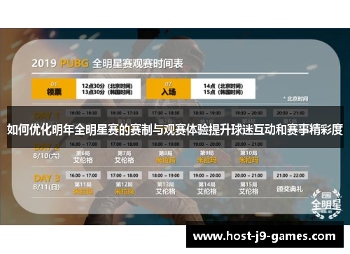 如何优化明年全明星赛的赛制与观赛体验提升球迷互动和赛事精彩度